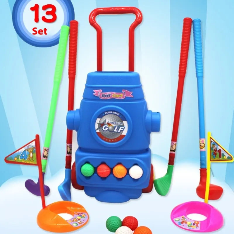 Children's 13-piece Indoor Portable Golf Ball Suit Toy